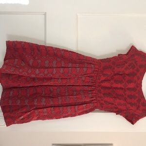 Anthropologie Red Lace Dress